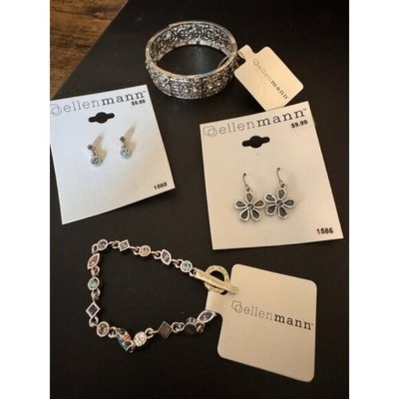 ELLEN MANN Ice Princess 4 Piece Set Bracelets, Earrings - Picture 1 of 6